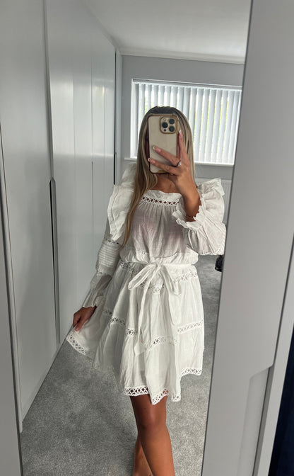 FRILL DRESS - WHITE