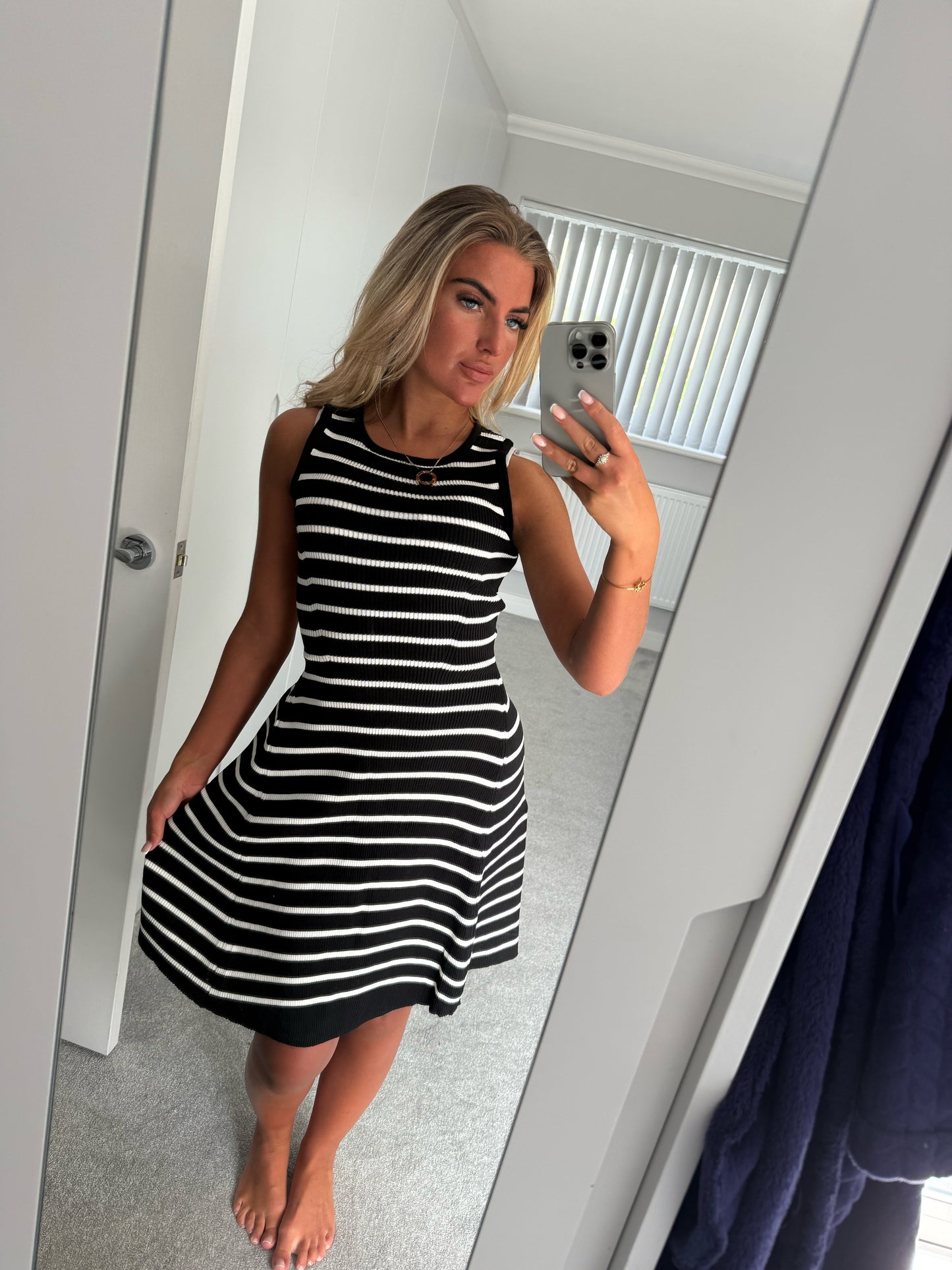 STRIPE MIDI DRESS