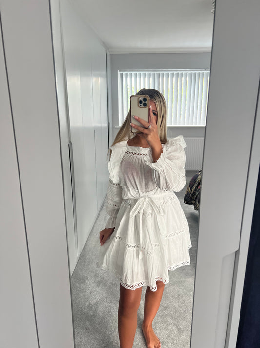 FRILL DRESS - WHITE