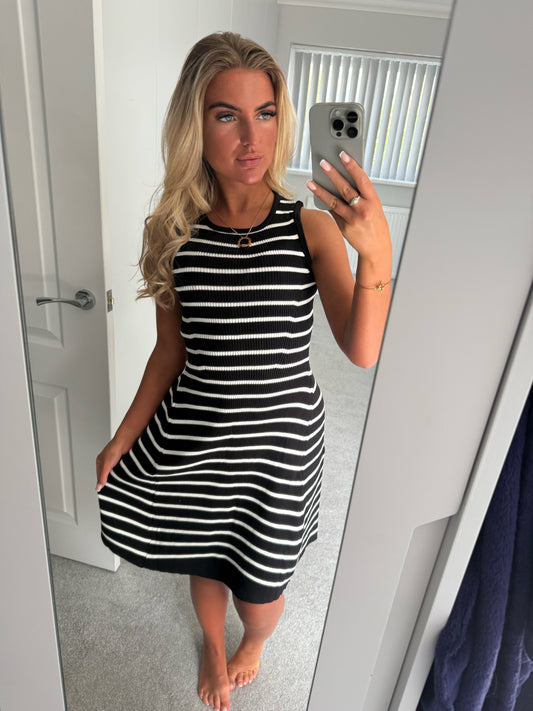 STRIPE MIDI DRESS