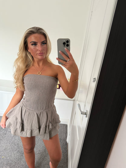 CHEESECLOTH PLAYSUIT - GREY