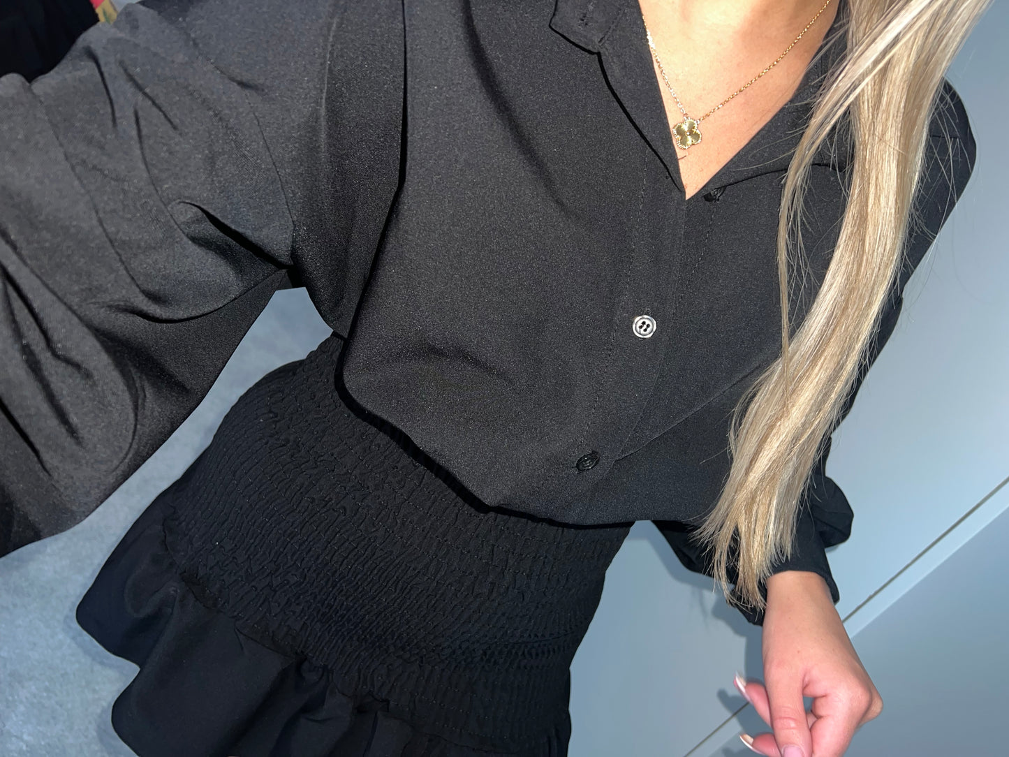 SHIRT DRESS - BLACK