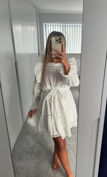 FRILL DRESS - WHITE