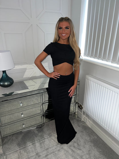 MAXI SKIRT SET - BLACK