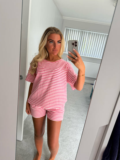 T-SHIRT SHORT SET - PINK