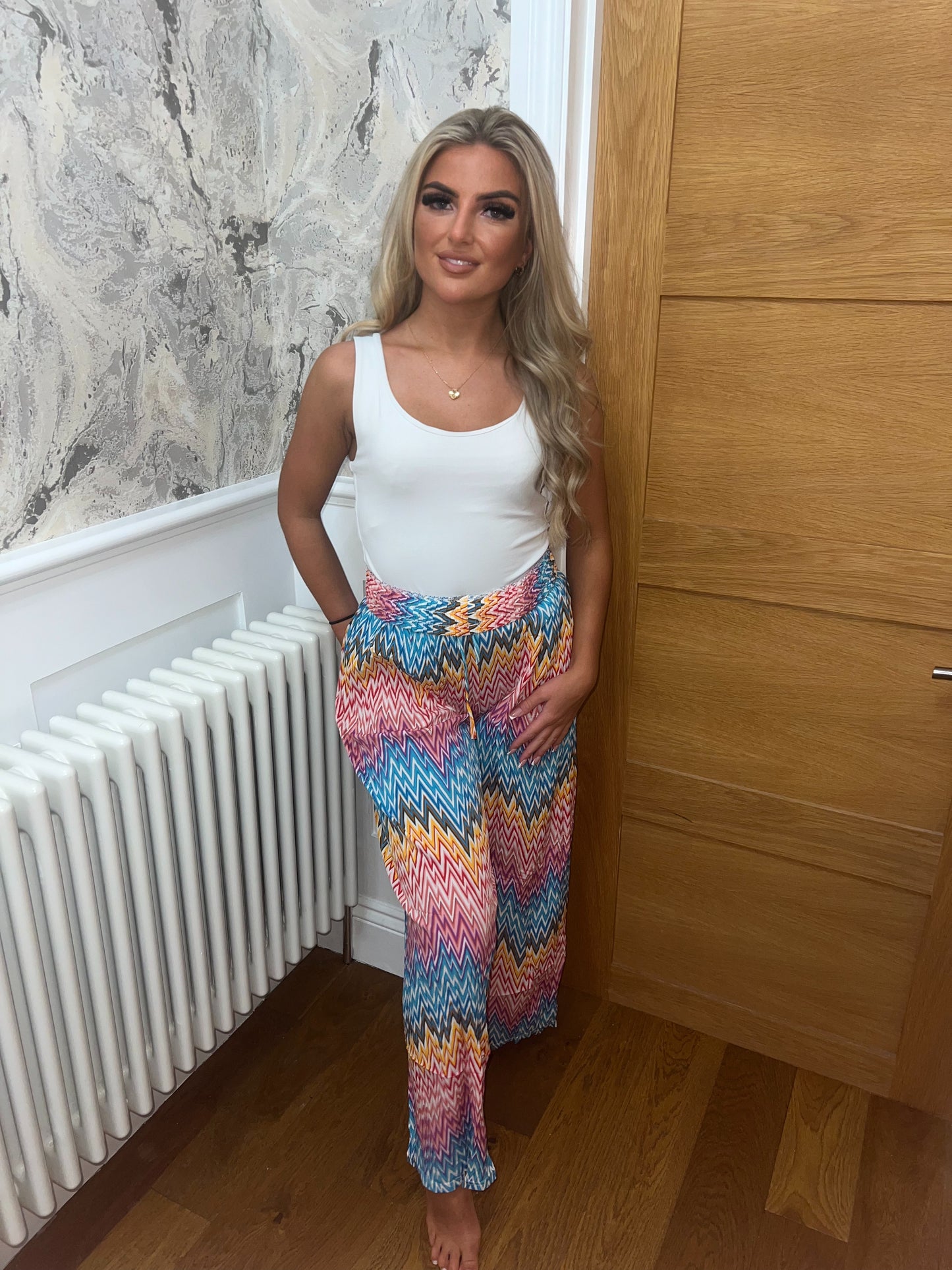 WIDE LEG TROUSERS - BABY BLUE