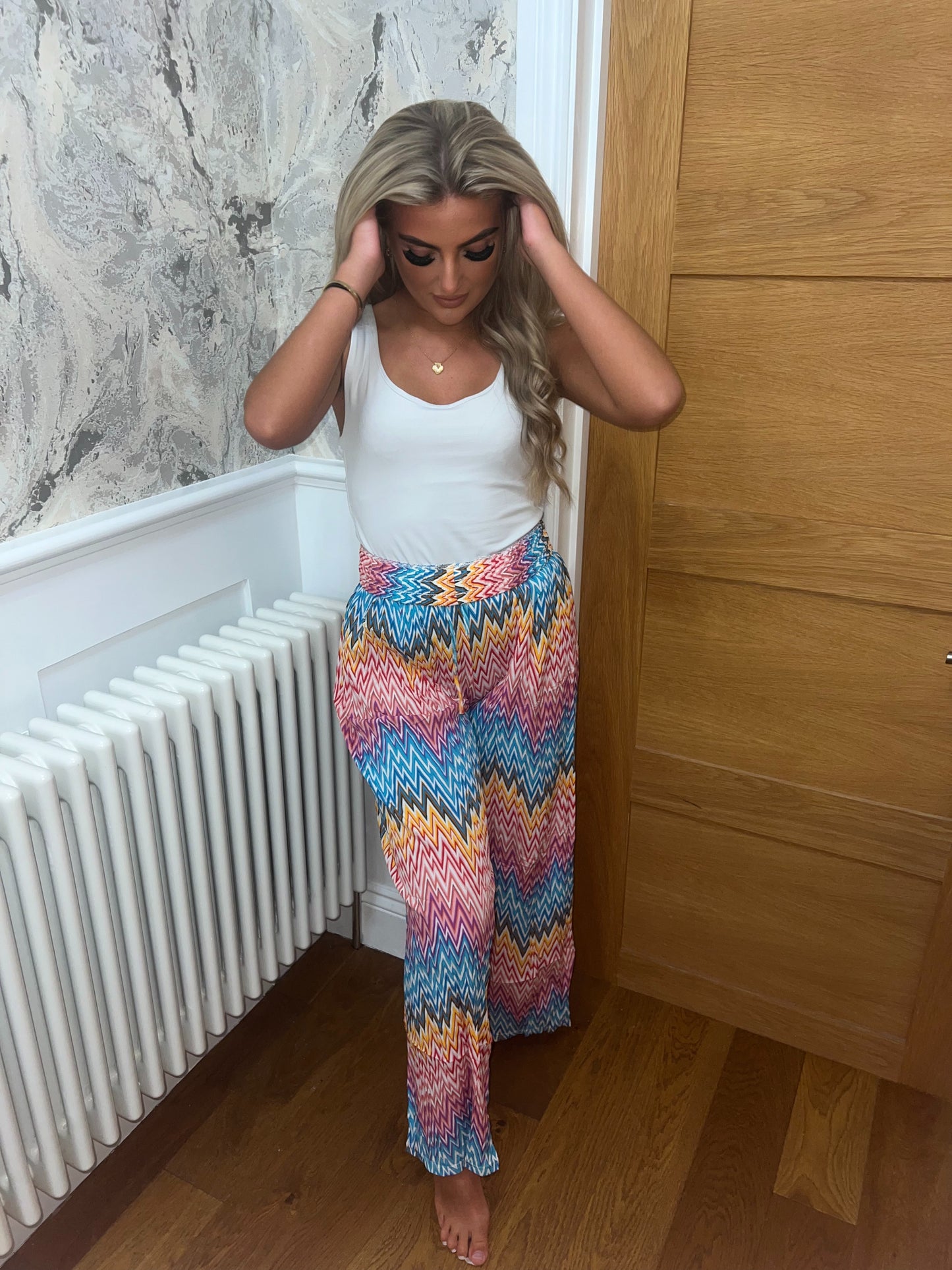 WIDE LEG TROUSERS - BABY BLUE